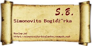 Simonovits Boglárka névjegykártya